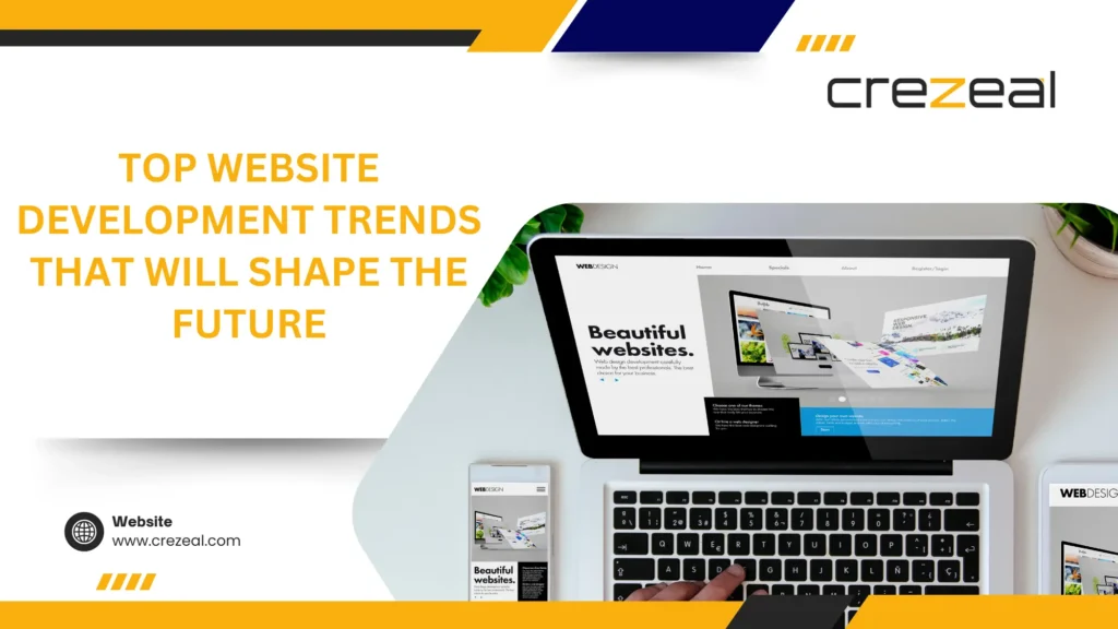 Banner showing top website development trends shaping the future
